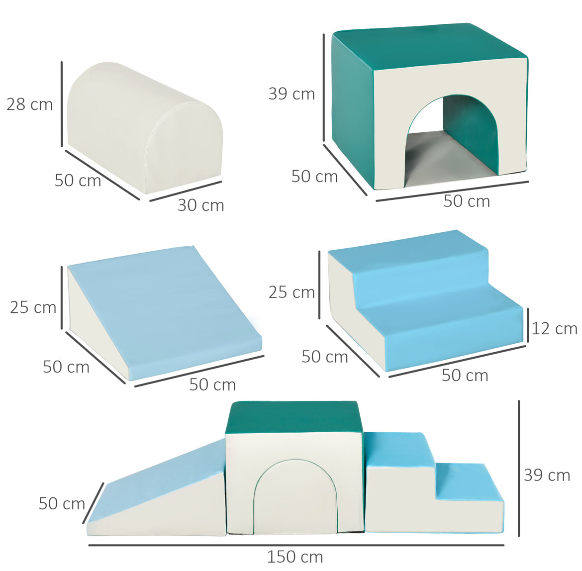 4-Piece Soft Play Set for Toddlers | Indoor Climbing & Crawling Toys