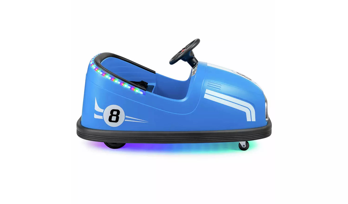 Kids Electric Bumper Car Ride – 2 Seater Spin Car with LED Lights