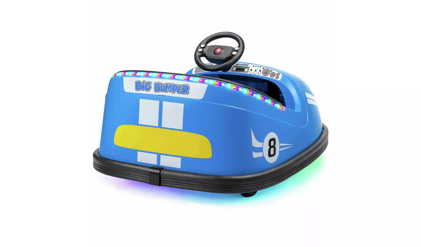 Kids Electric Bumper Car Ride – 2 Seater Spin Car with LED Lights