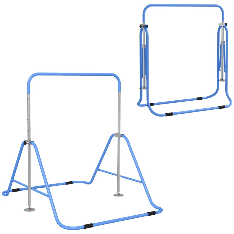 HOMCOM Kids Gymnastic Bar, with Adjustable Height, Foldable Horizontal Bars