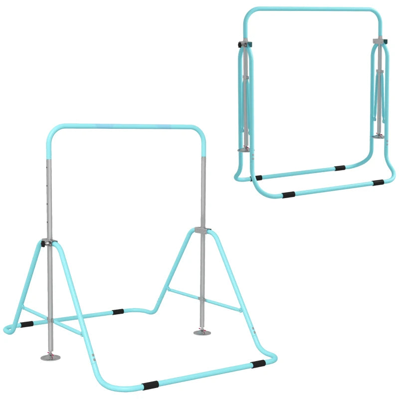 HOMCOM Kids Gymnastic Bar, with Adjustable Height, Foldable Horizontal Bars